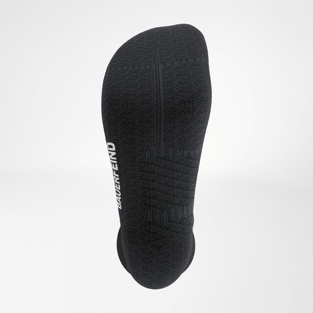 Black Bauerfeind Run Performance Knee High Compression Sock Sole