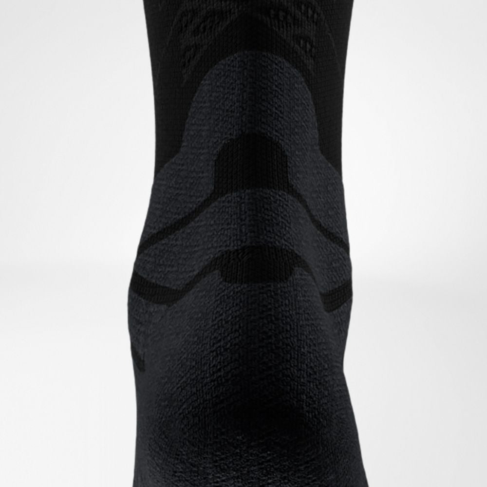 Black Bauerfeind Run Performance Knee High Compression Sock Comfort Zone Achilles