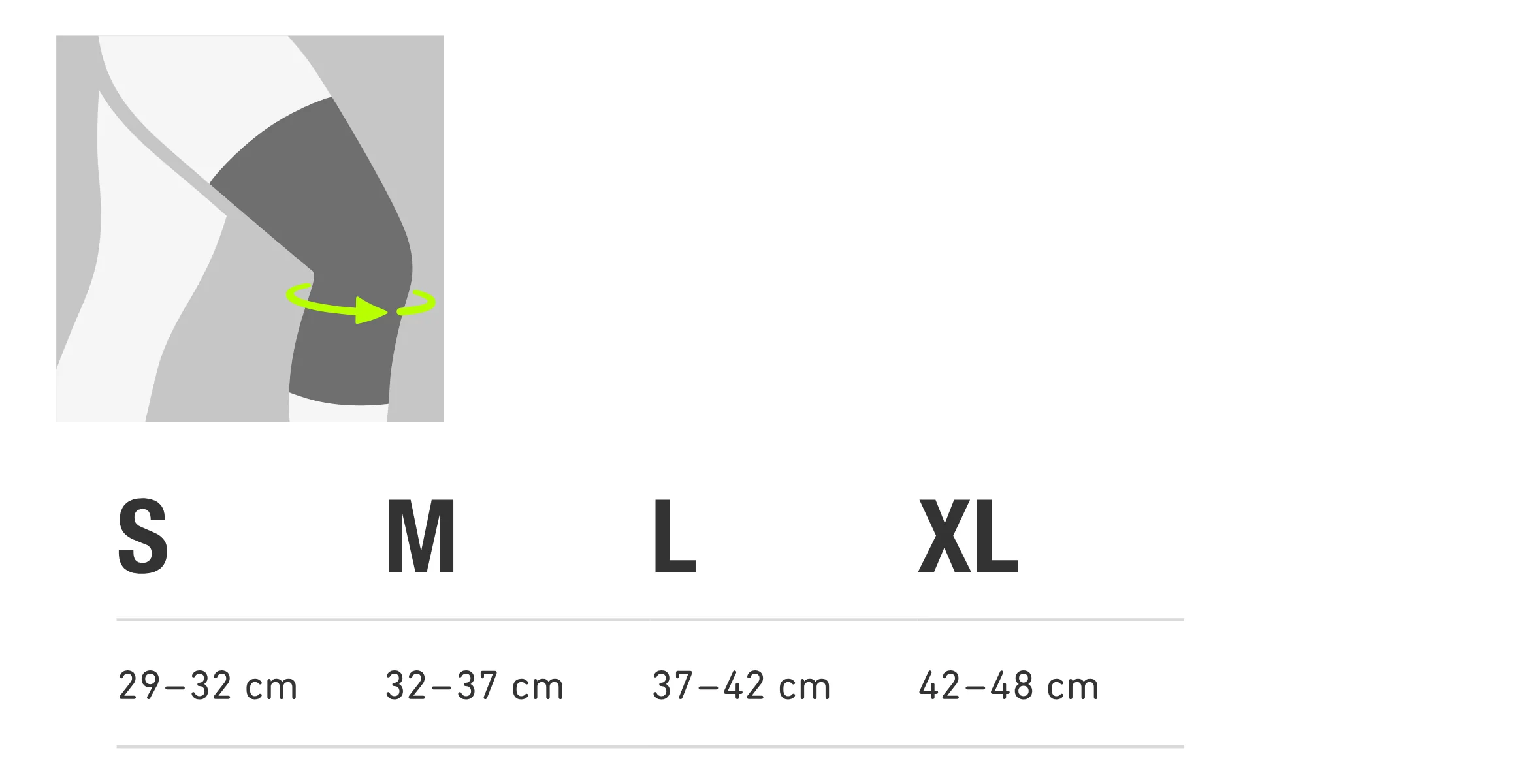 sports knee sleeve measuring chart